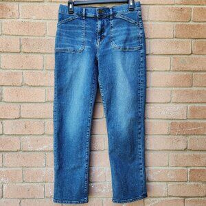 🔴SOLD🔴LOFT Outlet Women’s Size 14 Straight Leg Jeans Patch Pockets Stretch